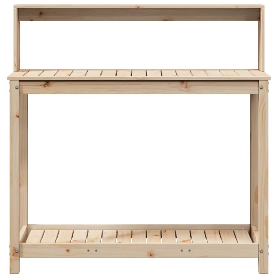 Table de rempotage et étagères 108x50x109,5 cm bois massif pin - 5