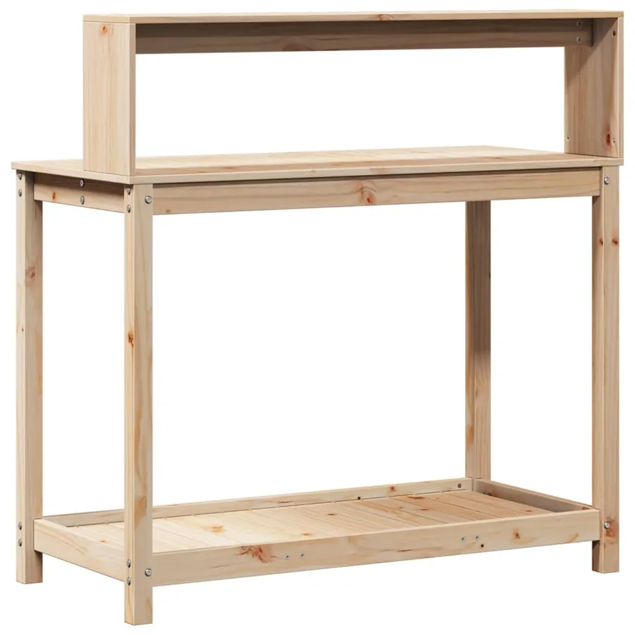 Table de rempotage et étagères 108x50x109,5 cm bois massif pin - 7