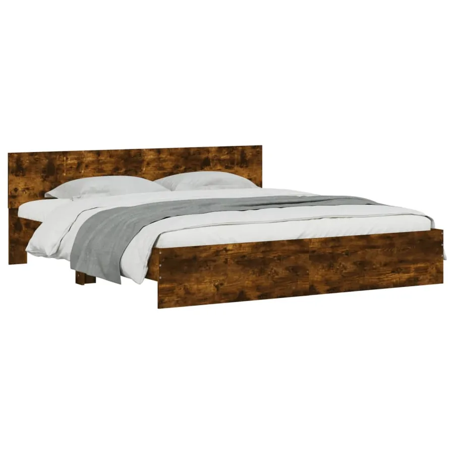 Cadre de lit sans matelas chêne fumé 180x200 cm - 3