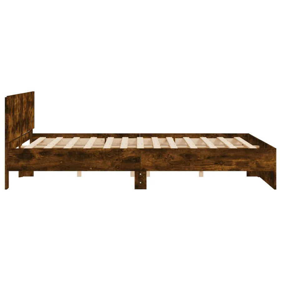 Cadre de lit sans matelas chêne fumé 180x200 cm - 6
