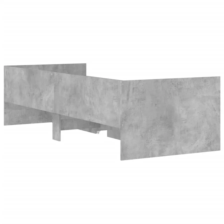 Cadre de lit sans matelas gris béton 75x190 cm - 8