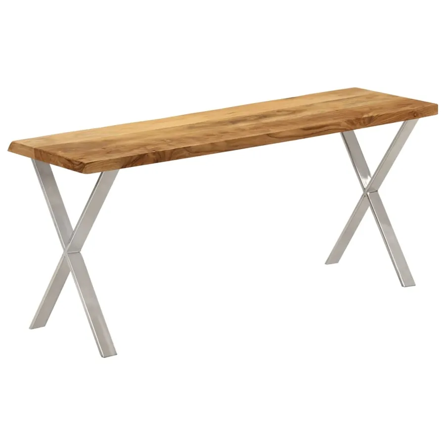 Banc avec bord vivant 105 cm bois d'acacia massif - 10