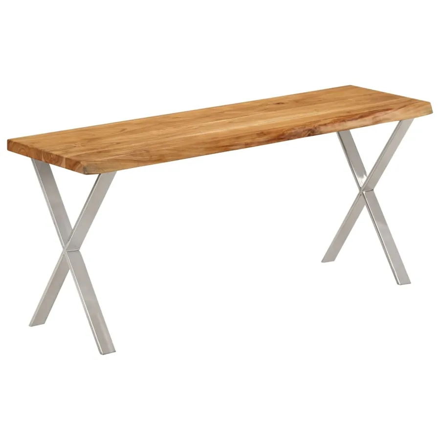 Banc avec bord vivant 105 cm bois d'acacia massif - 4