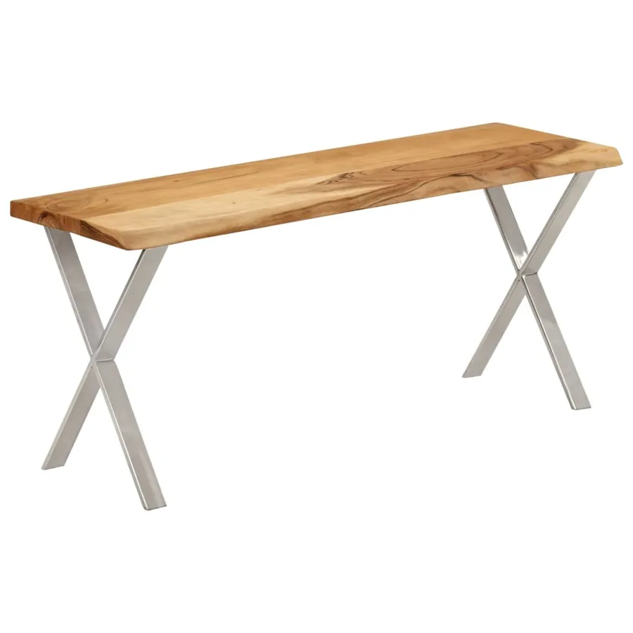 Banc avec bord vivant 105 cm bois d'acacia massif - 9