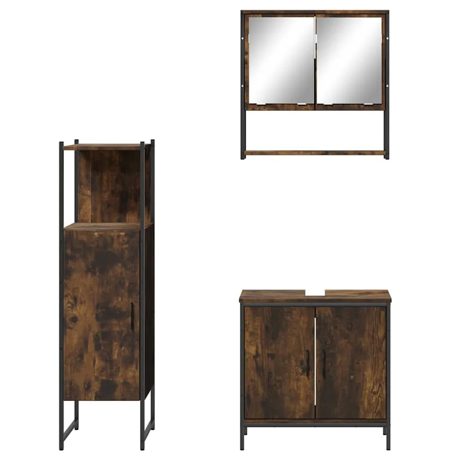 Ensemble de meubles de salle de bain 3 pcs Chêne fumé - 6