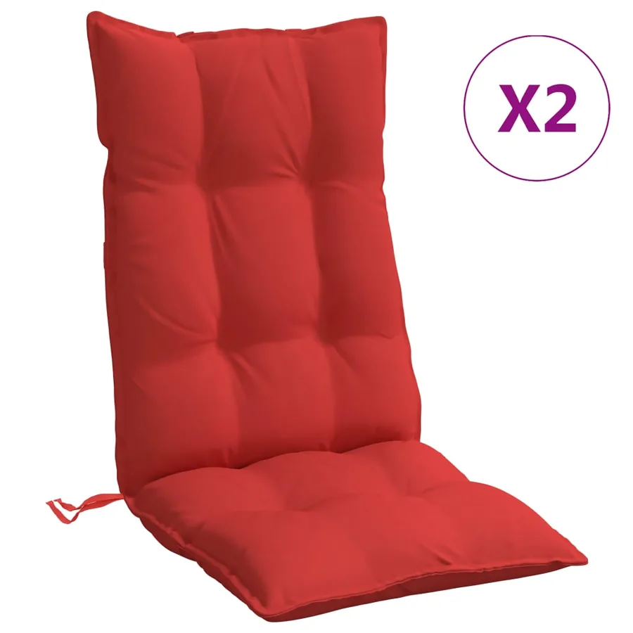 Coussins de chaise à dossier haut lot de 2 rouge tissu oxford - 2