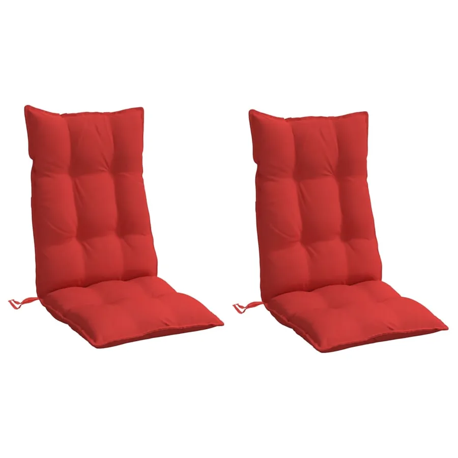 Coussins de chaise à dossier haut lot de 2 rouge tissu oxford - 3