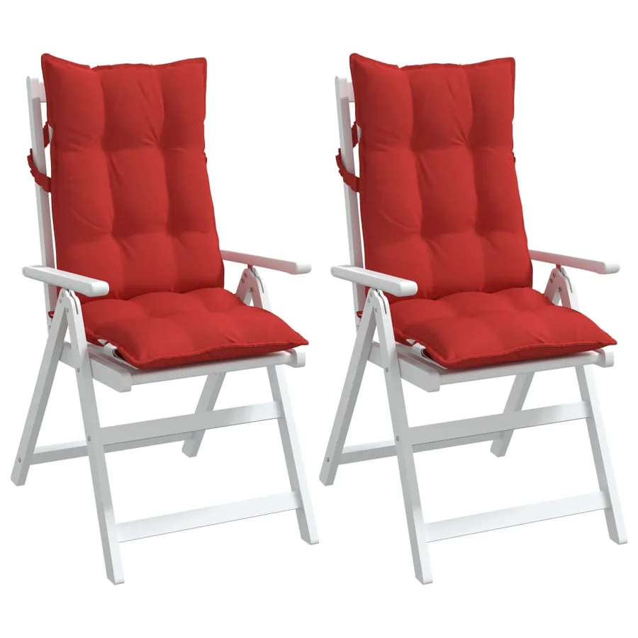 Coussins de chaise à dossier haut lot de 2 rouge tissu oxford - 4