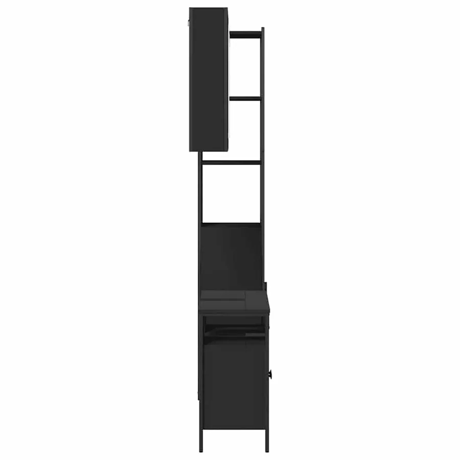 Ensemble d'armoires salle de bain 3 pcs noir bois d'ingénierie - 7