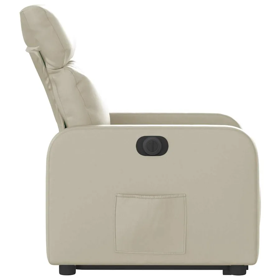 Fauteuil inclinable électrique crème similicuir - 10