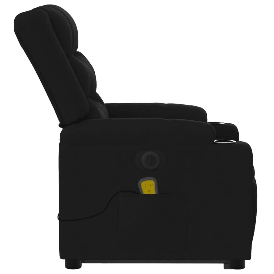 Fauteuil inclinable de massage électrique Noir Tissu - 10