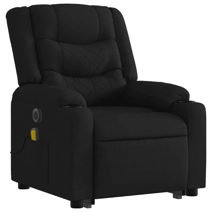 Fauteuil inclinable de massage électrique Noir Tissu - 4