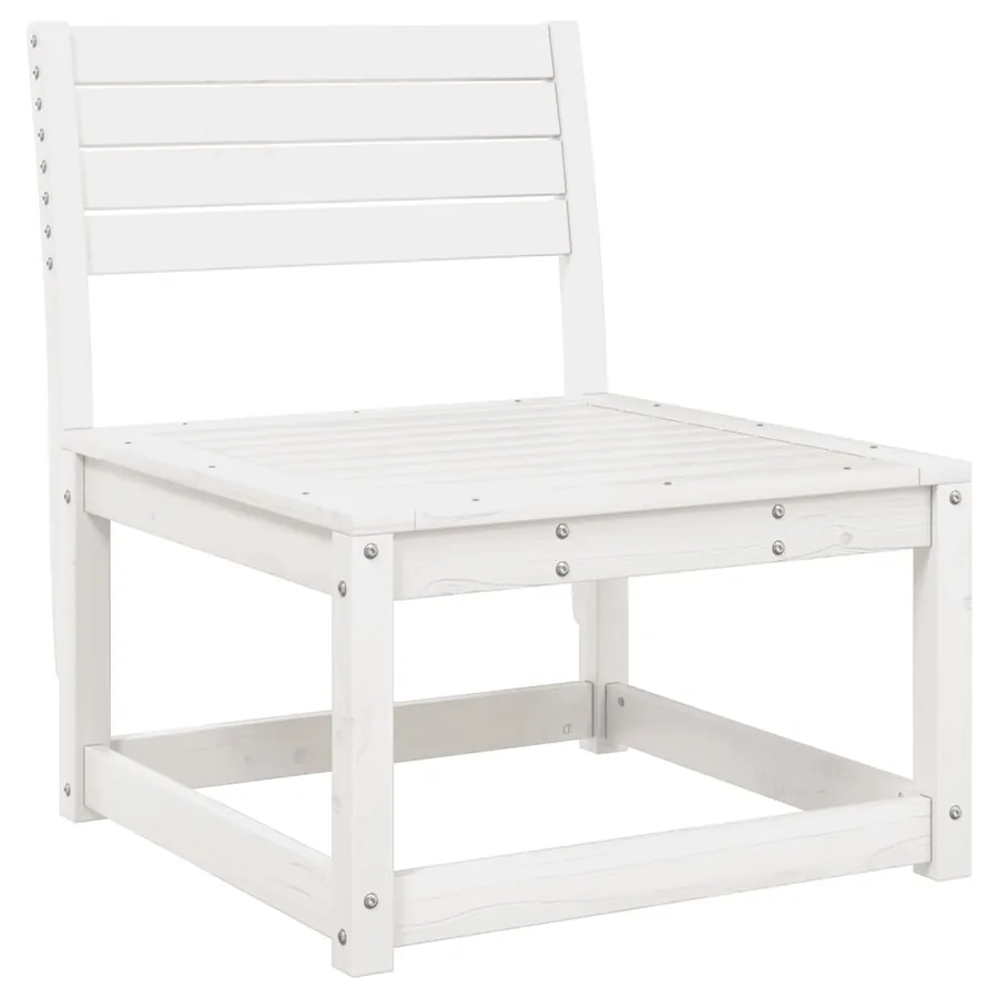Canapé de jardin blanc bois de pin massif - 2