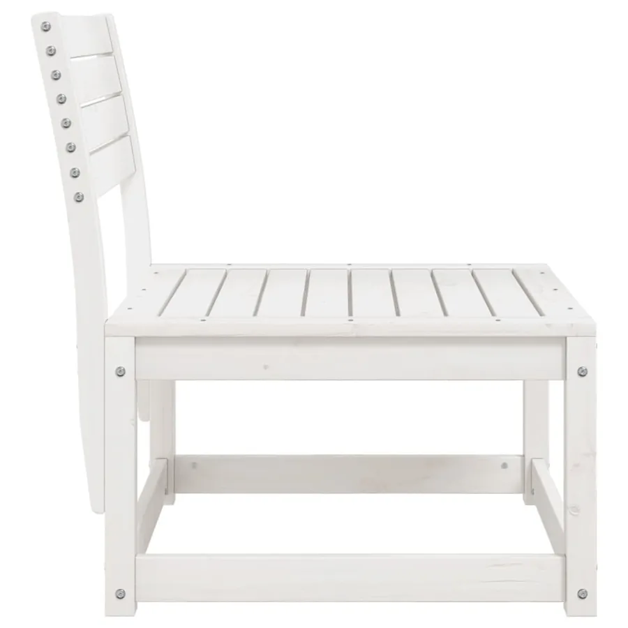 Canapé de jardin blanc bois de pin massif - 5