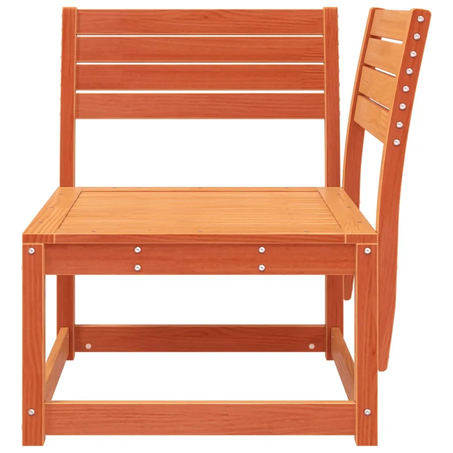 Canapé d'angle de jardin cire marron 73x73x78cm bois pin massif - 4