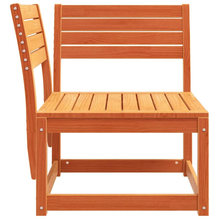 Canapé d'angle de jardin cire marron 73x73x78cm bois pin massif - 5