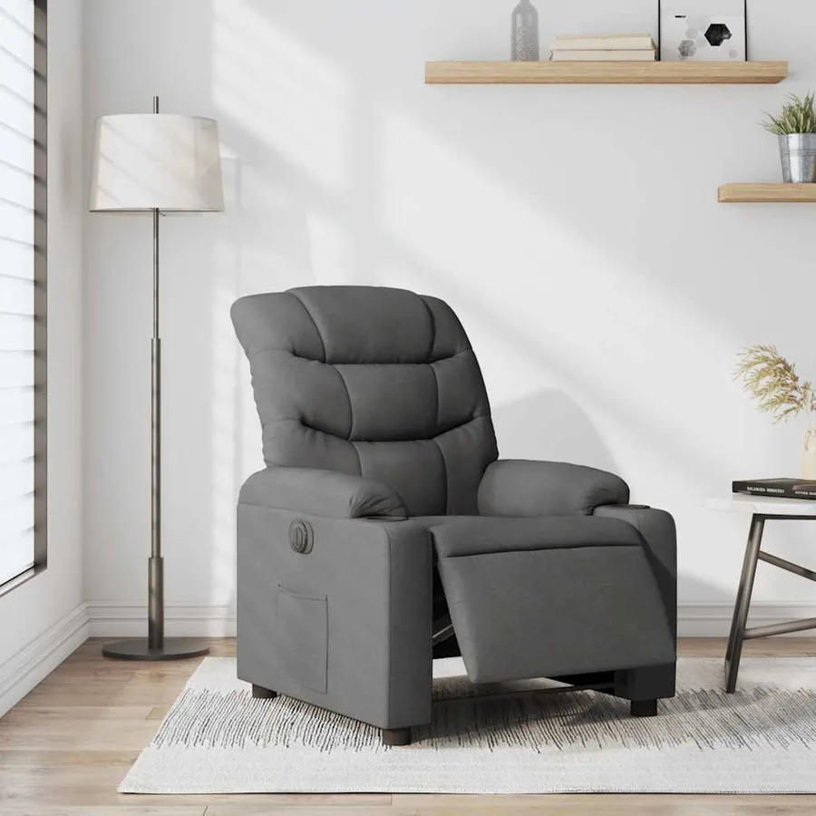 Fauteuil inclinable électrique Gris foncé Tissu - 15