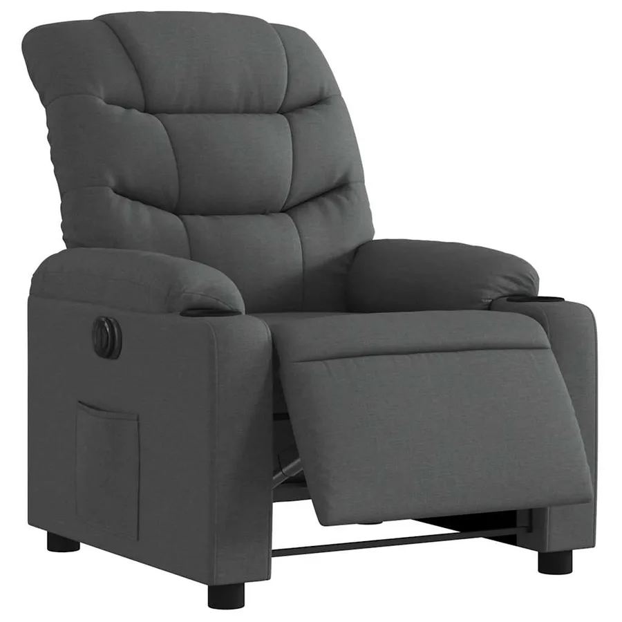 Fauteuil inclinable électrique Gris foncé Tissu - 3
