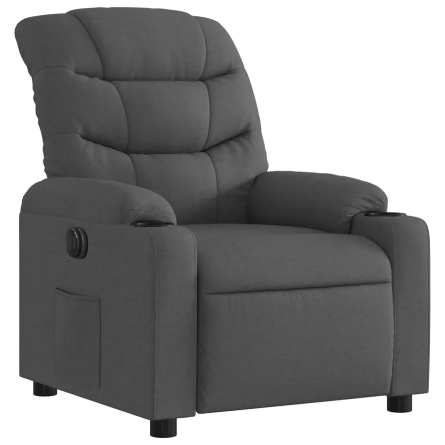 Fauteuil inclinable électrique Gris foncé Tissu - 4