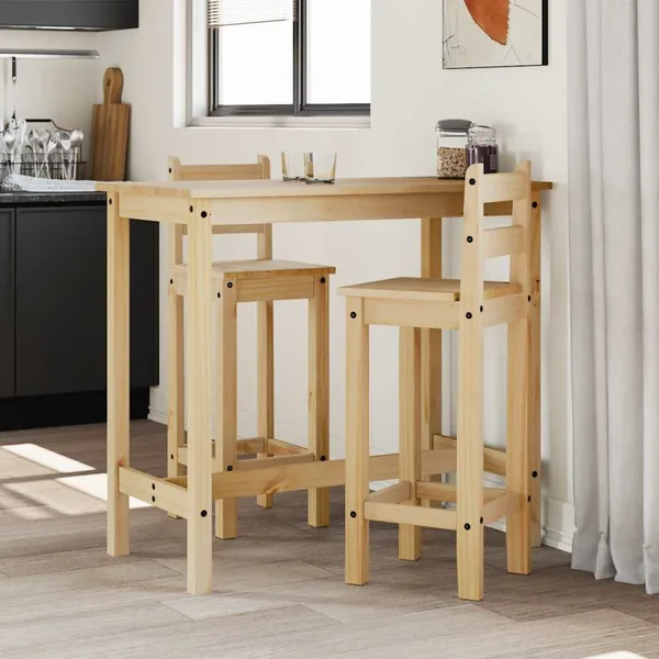 Chaises de bar lot de 2 bois de pin solide