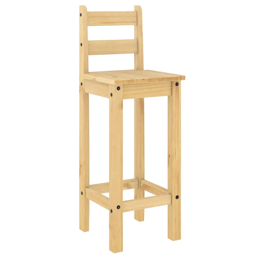 Chaises de bar lot de 2 bois de pin solide - 4