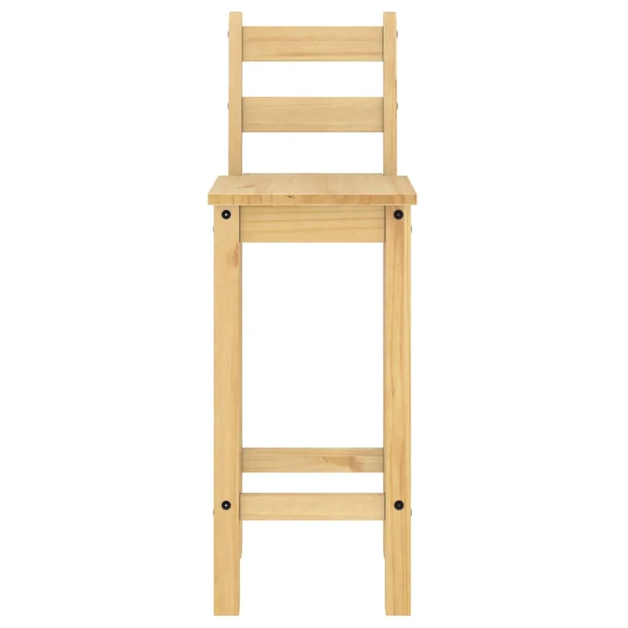 Chaises de bar lot de 2 bois de pin solide - 5