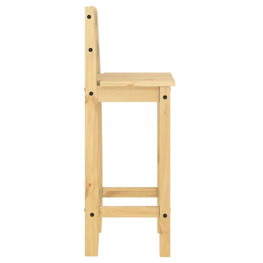 Chaises de bar lot de 2 bois de pin solide - 6