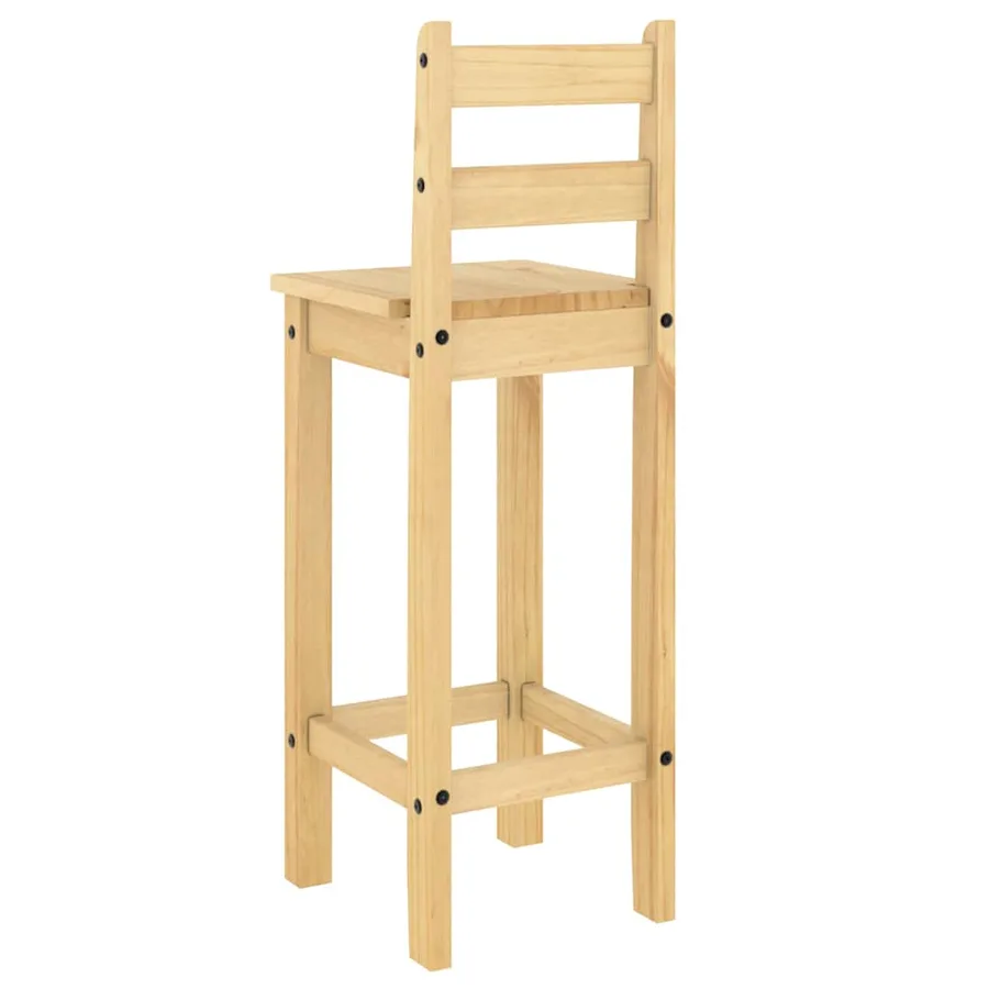 Chaises de bar lot de 2 bois de pin solide - 7
