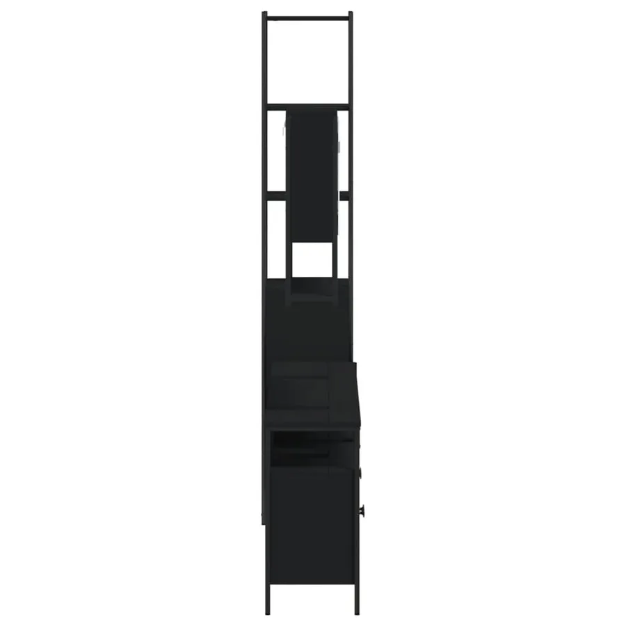 Ensemble de meubles salle de bain 4 pcs noir bois d'ingénierie - 7