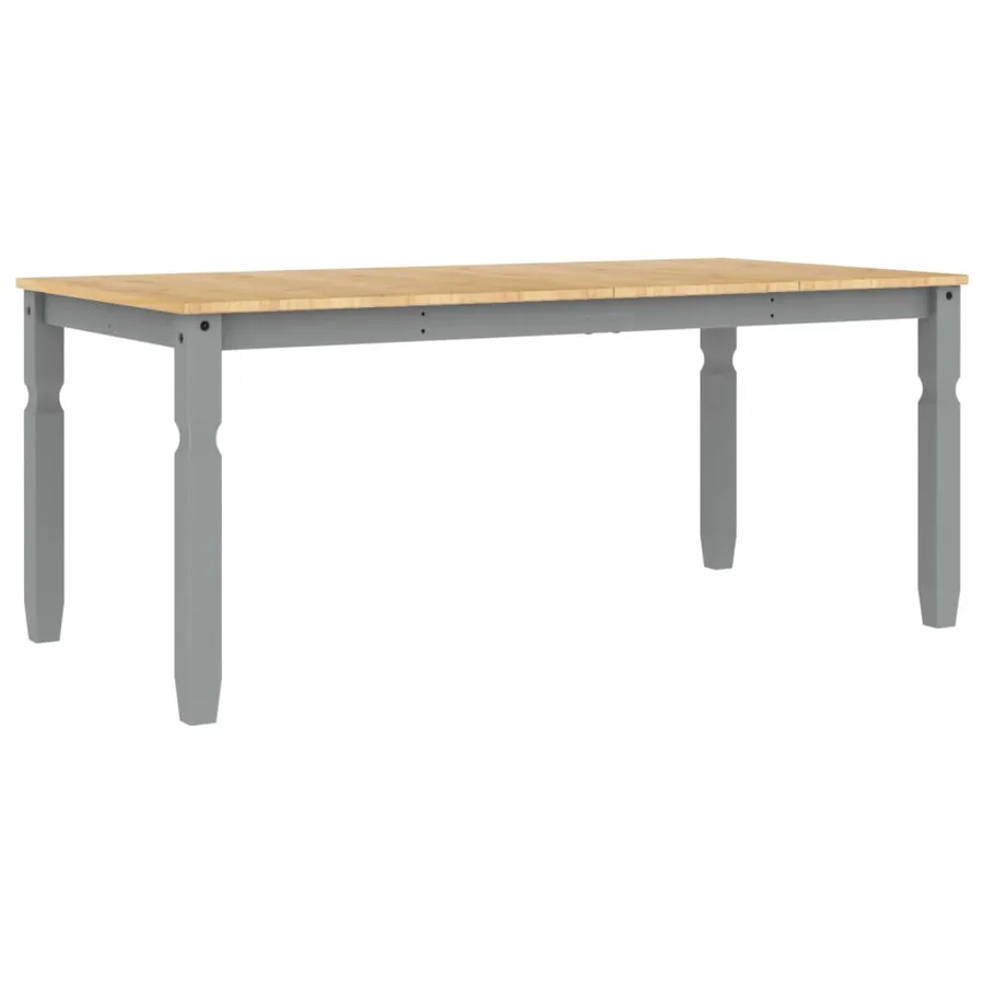 Table à manger Corona gris 180x90x75 cm bois massif de pin - 6