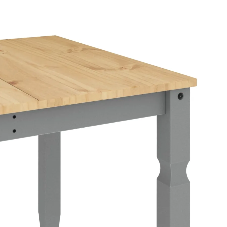 Table à manger Corona gris 180x90x75 cm bois massif de pin - 7