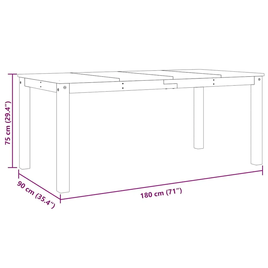 Table à manger PANAMA gris 180x90x75 cm bois massif de pin - 8