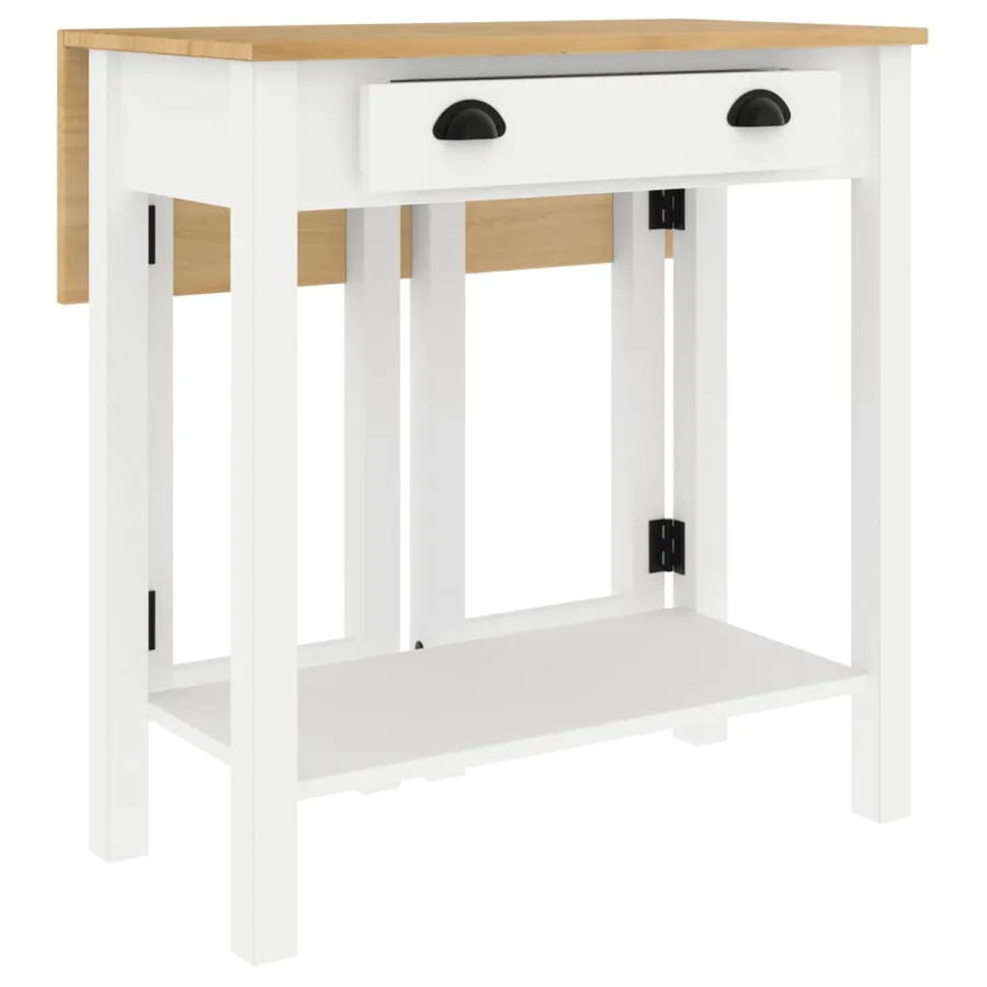 Ensemble de bar 3 pcs blanc bois de pin massif - 6