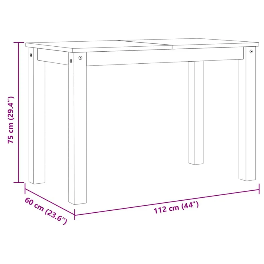 Table à manger PANAMA 112x60x75 cm bois massif de pin - 8