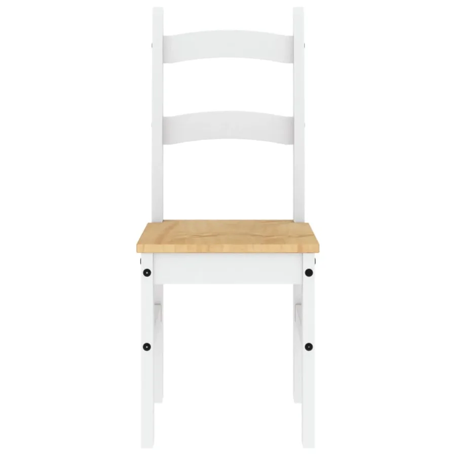 Chaises à manger lot de 2 blanc 40x46x99 cm bois massif de pin - 4