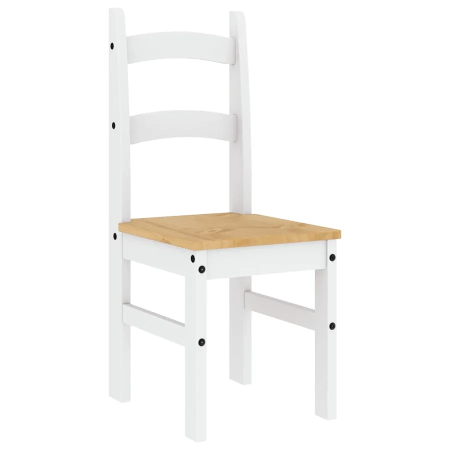 Chaises à manger lot de 2 blanc 40x46x99 cm bois massif de pin - 5