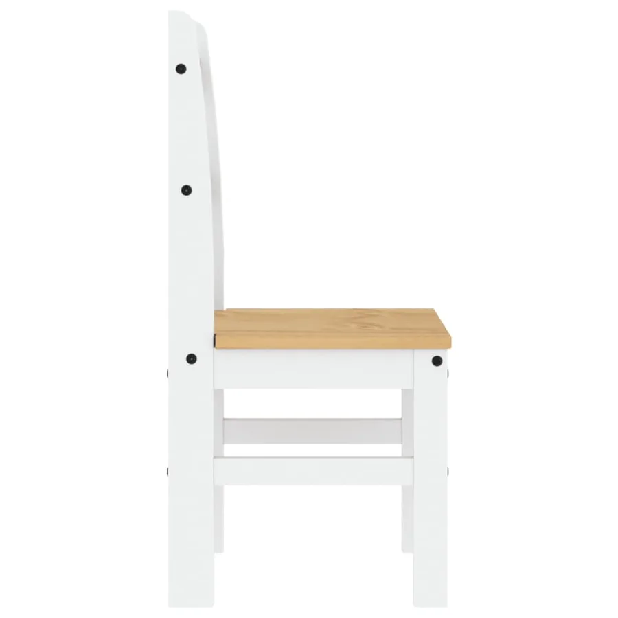Chaises à manger lot de 2 blanc 40x46x99 cm bois massif de pin - 6
