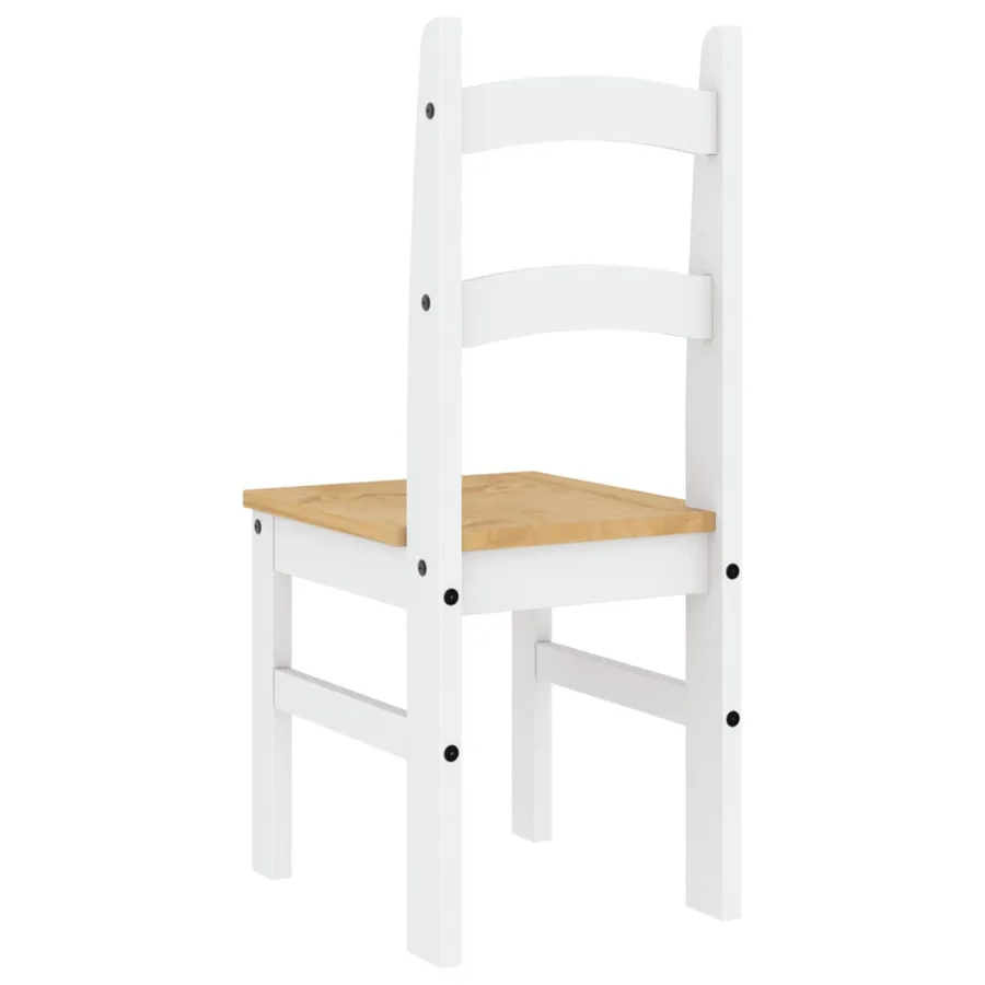 Chaises à manger lot de 2 blanc 40x46x99 cm bois massif de pin - 7