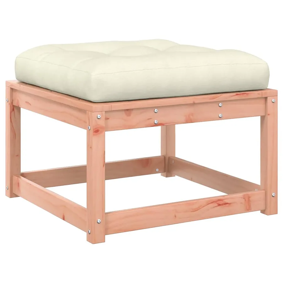 Repose-pied de jardin avec coussins bois massif douglas - 2