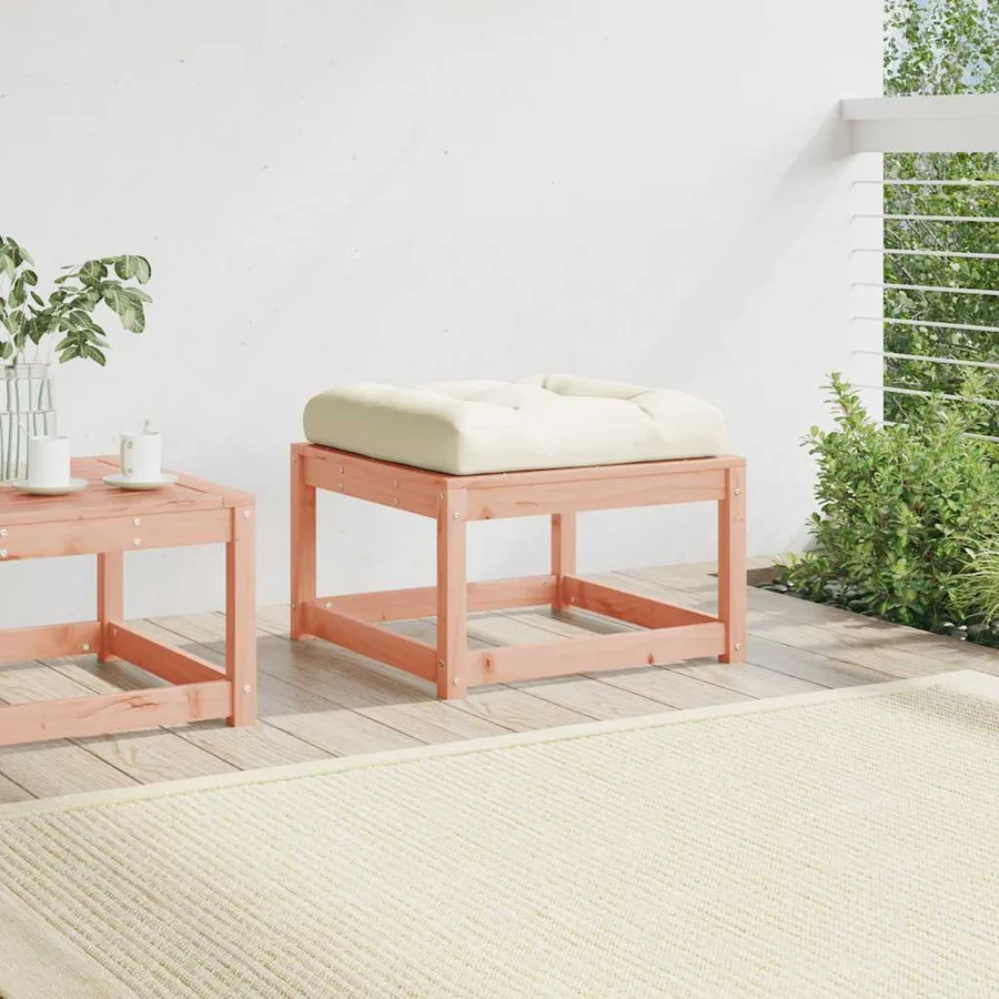 Repose-pied de jardin avec coussins bois massif douglas - 3