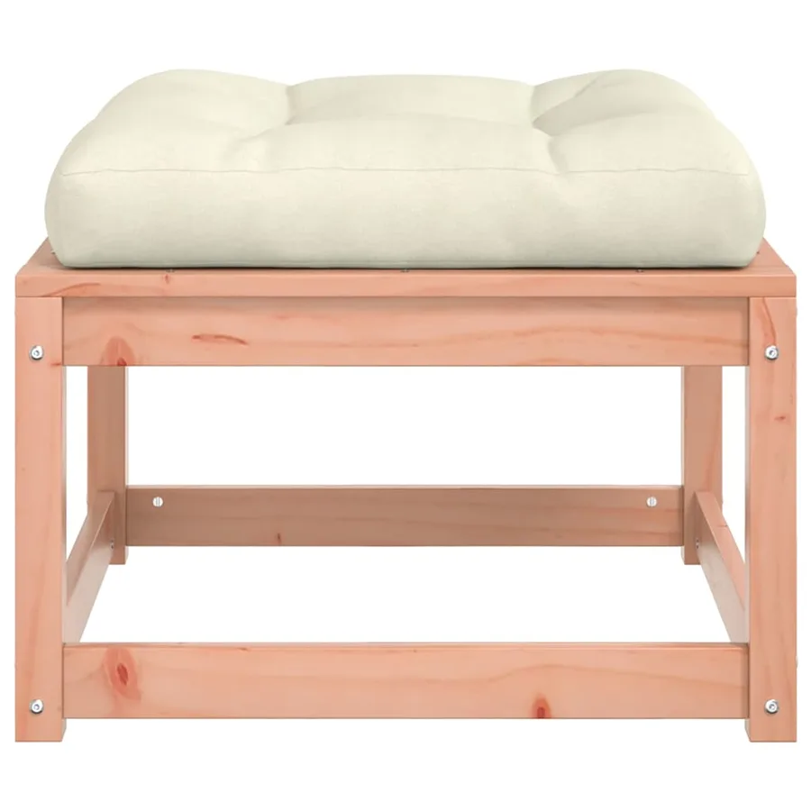 Repose-pied de jardin avec coussins bois massif douglas - 6