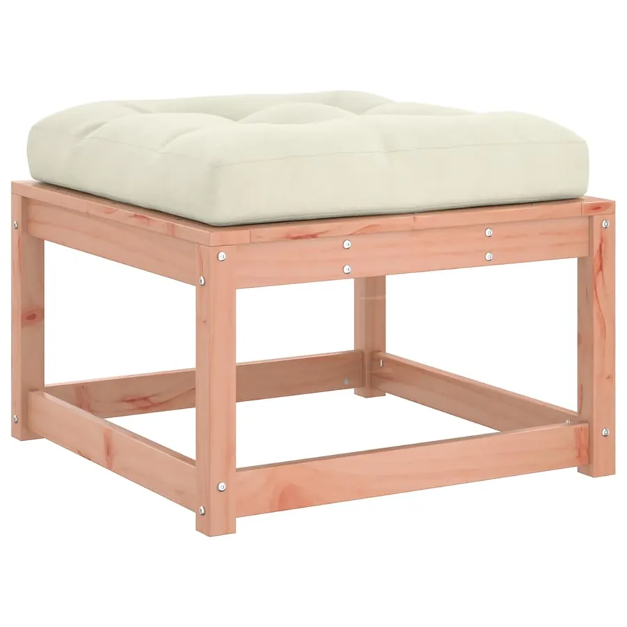 Repose-pied de jardin avec coussins bois massif douglas - 7