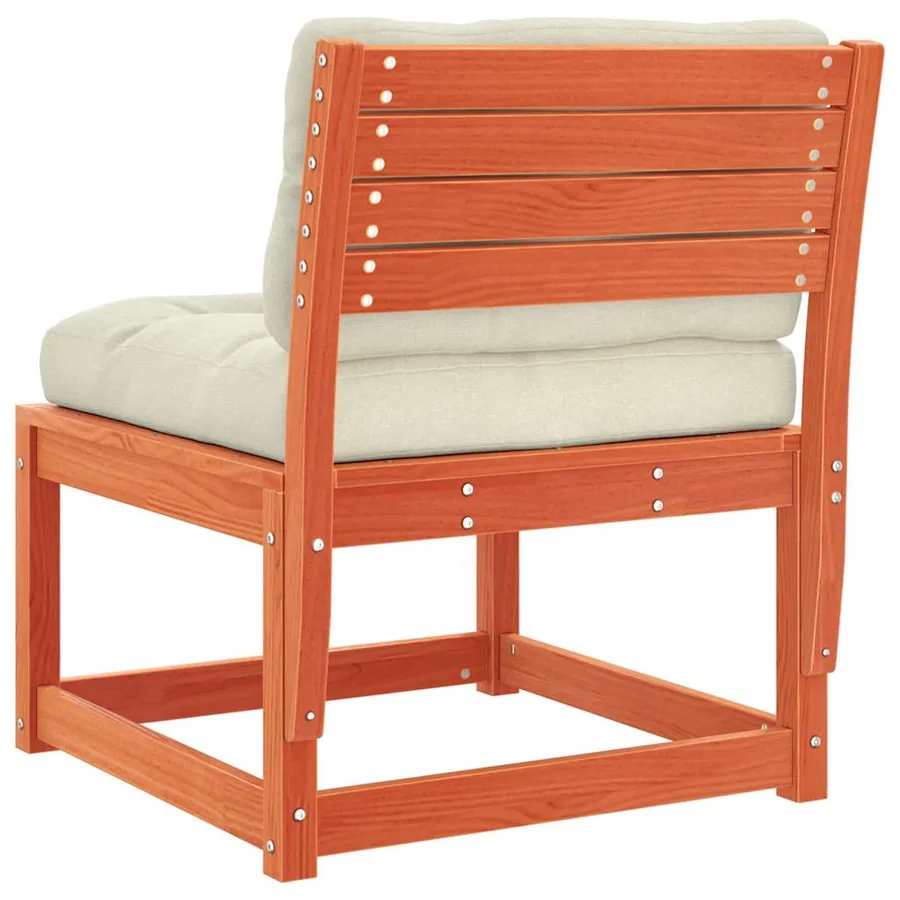 Canapé de jardin avec coussins cire marron bois pin massif - 7
