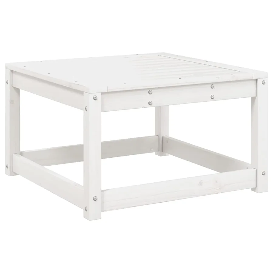 Salon de jardin 4 pcs blanc bois de pin massif - 6