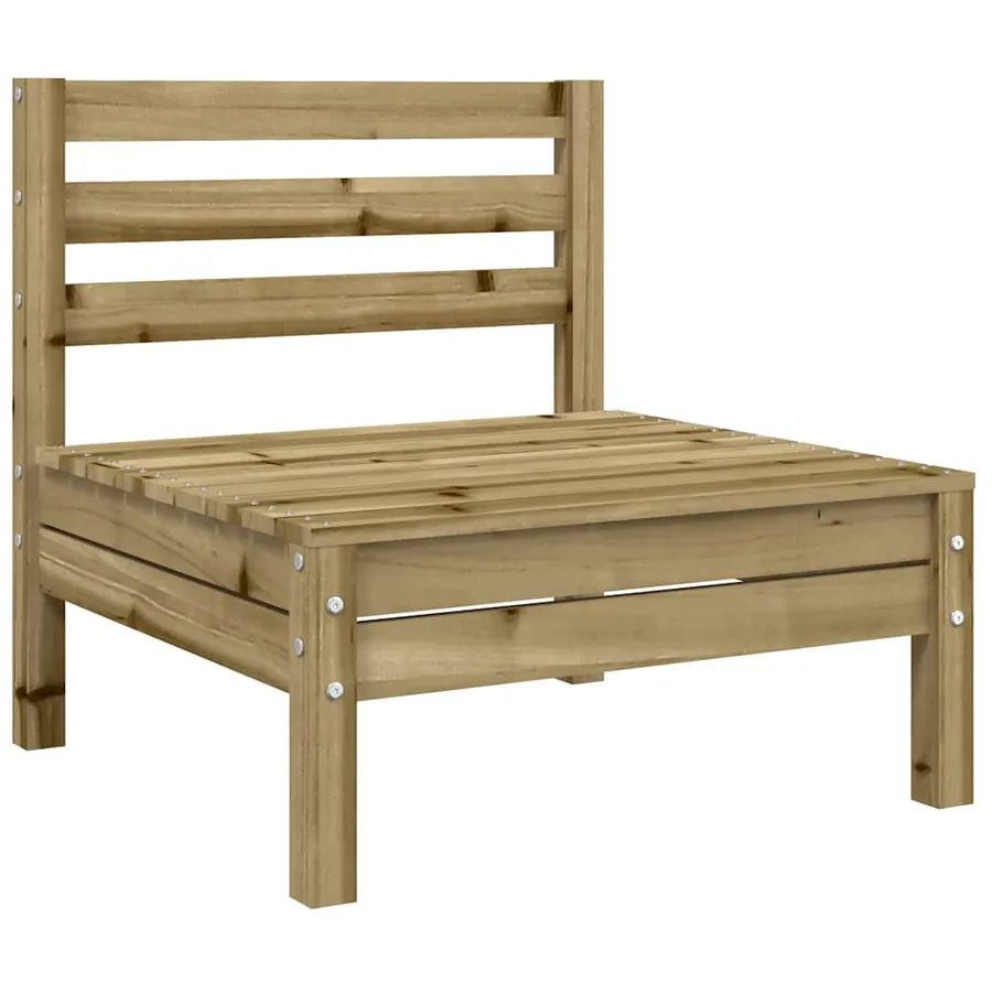 Canapé de jardin sans accoudoirs et coussins bois pin imprégné - 5