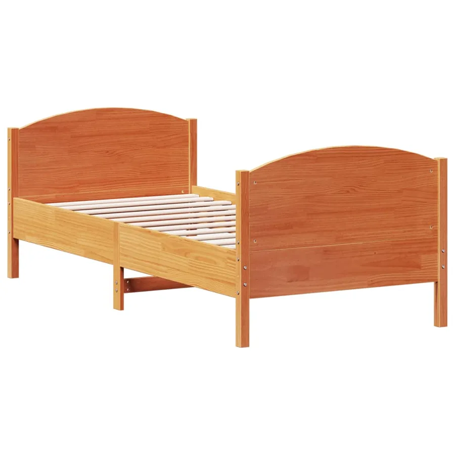 Cadre de lit sans matelas cire marron 90x200 cm bois pin massif - 3