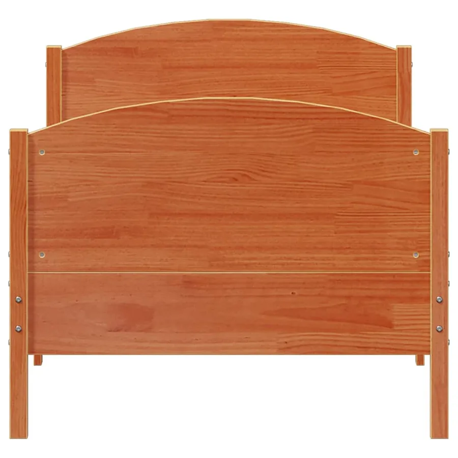Cadre de lit sans matelas cire marron 90x200 cm bois pin massif - 4