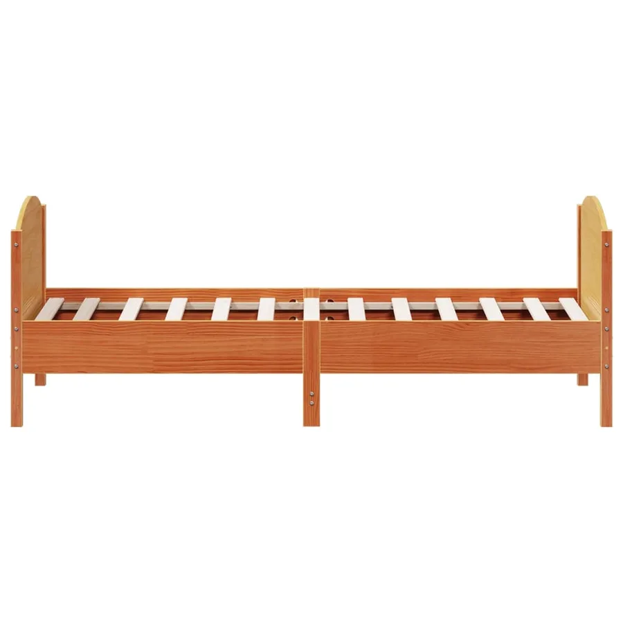 Cadre de lit sans matelas cire marron 90x200 cm bois pin massif - 5
