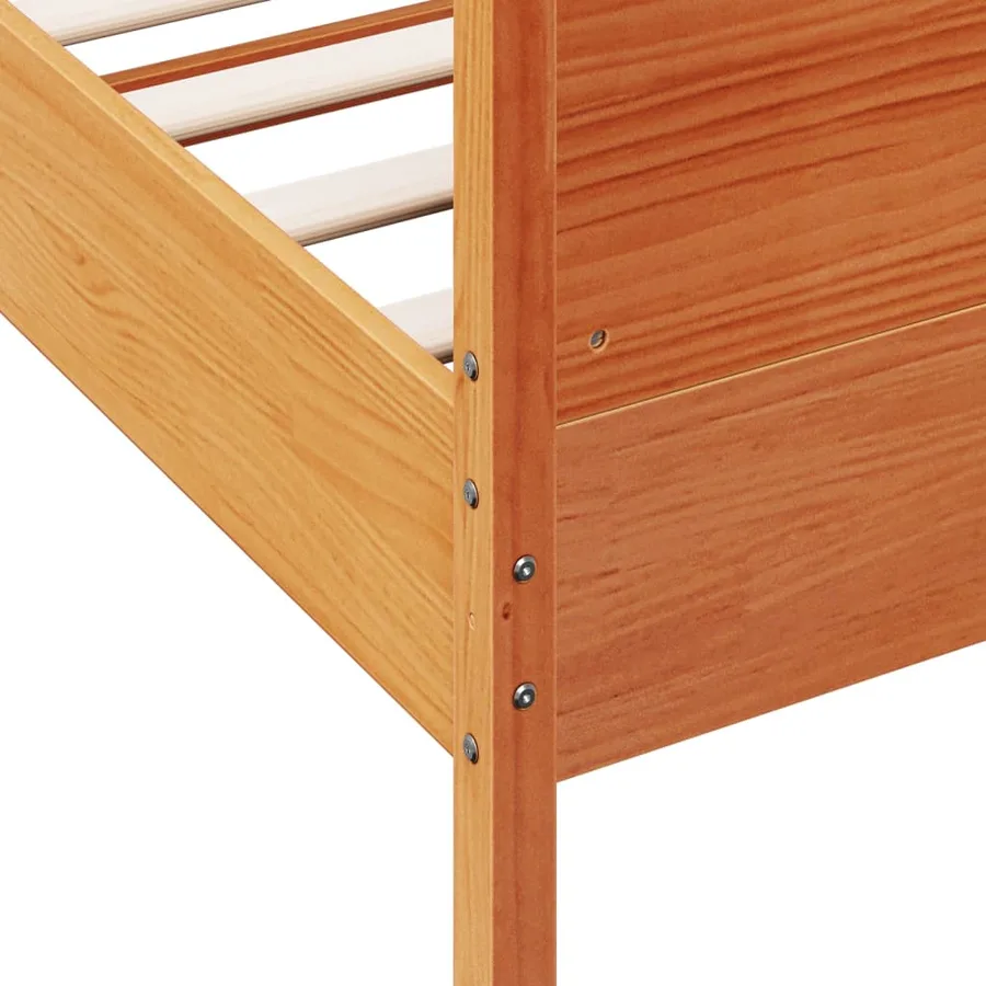 Cadre de lit sans matelas cire marron 90x200 cm bois pin massif - 7