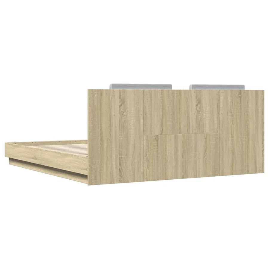 Cadre de lit avec LED sans matelas chêne sonoma 180x200 cm - 8